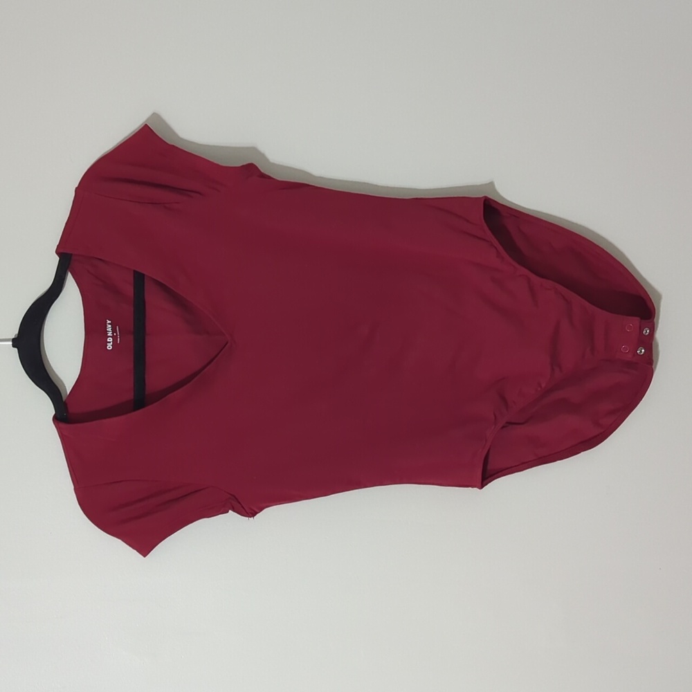 Old Navy Red Short Sleeve Bodysuit Size Medium